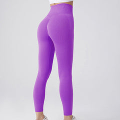Seamless Leggings Yoga Pants Tummy Control Workout Running Yoga Leggings For Women front view