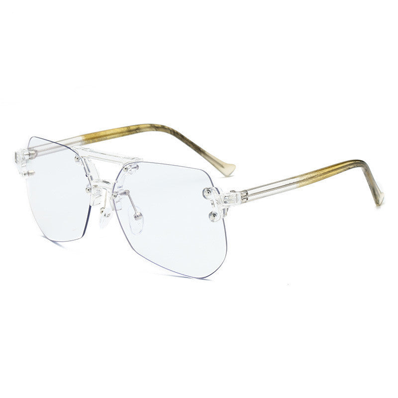 Anti-Blue Glasses Rimless Flat Glasses Men front view