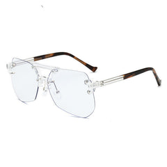 Anti-Blue Glasses Rimless Flat Glasses Men front view