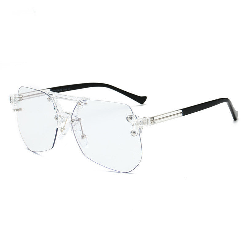 Anti-Blue Glasses Rimless Flat Glasses Men front view