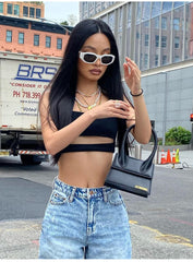 European And American Slim Fashion Jeans Woman front view
