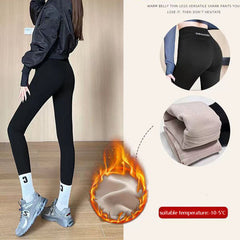 Fleece Thickened Leggings Winter Shark Pants for Women front view