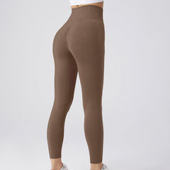 Seamless Leggings Yoga Pants Tummy Control Workout Running Yoga Leggings For Women front view