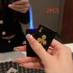 Poker Card Metal Windproof Straight Forward Creative Personalized Lighter