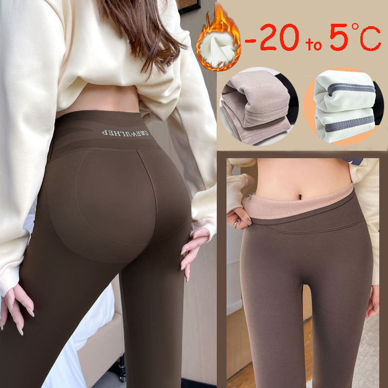 Fleece Thickened Leggings Winter Shark Pants for Women front view