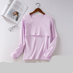 Cotton Autumn Clothes for Pregnant Women front view