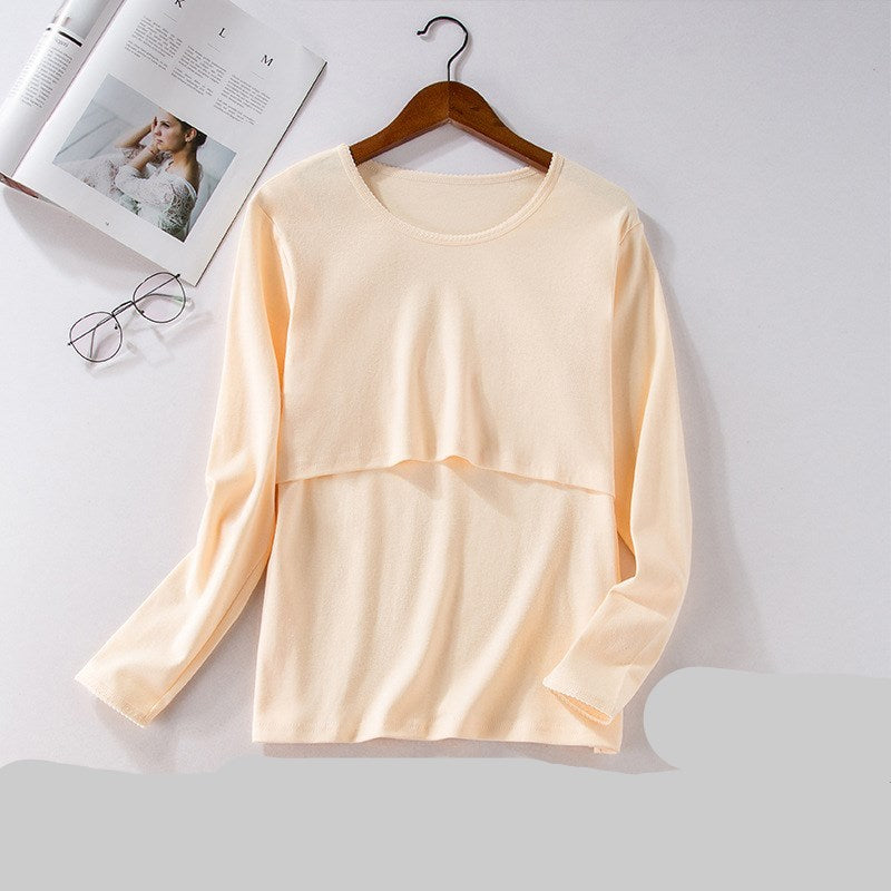 Cotton Autumn Clothes for Pregnant Women front view