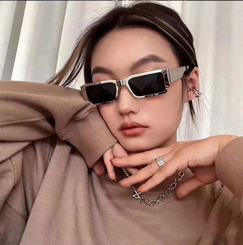 Metal Glasses Men's Foreign Trade Small Square Glasses front view