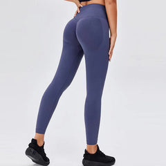 Seamless Leggings Yoga Pants Tummy Control Workout Running Yoga Leggings For Women front view