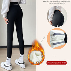 Fleece Thickened Leggings Winter Shark Pants for Women front view