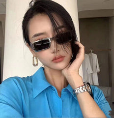 Metal Glasses Men's Foreign Trade Small Square Glasses front view